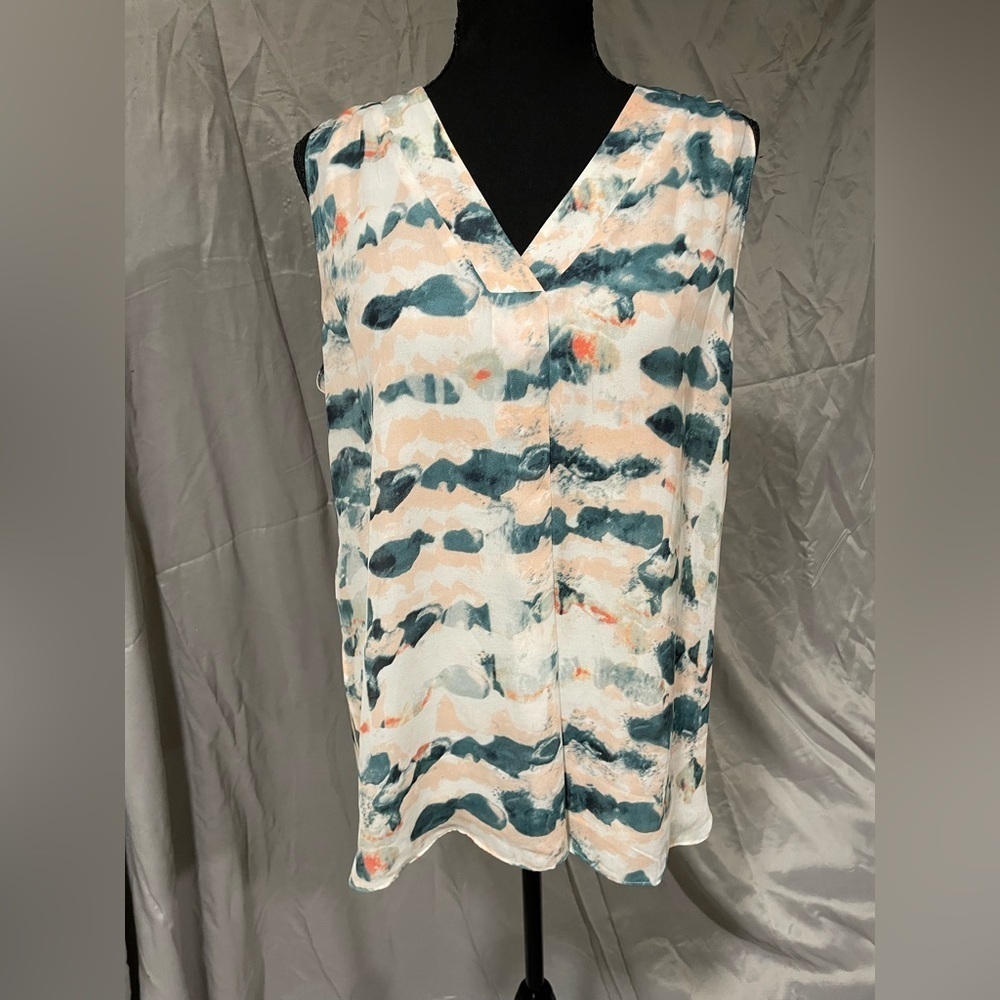 CAbi Multicolor Abstract Sleeveless Blouse